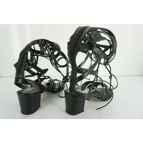 Stuart Weitzman Black Grecian Gladiator Sandals  Strappy Knee High - Picture 4 of 11